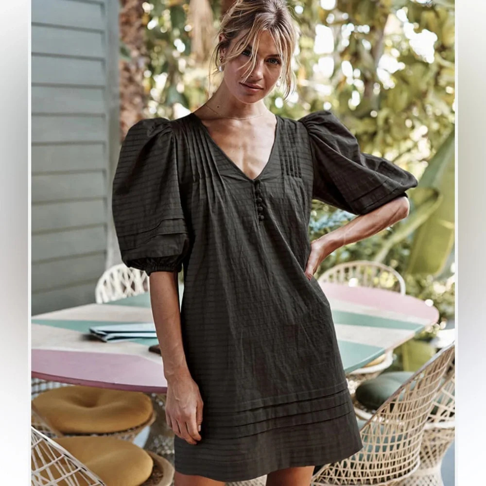 Summersalt Black Puff Sleeve Dress